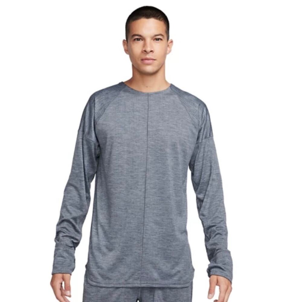 Nike Yoga Men's Dri-FIT Crew Top cool Grey sz large athletic top long sleeve NEW